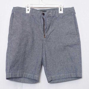 J. Crew Flat Front Blue Chambray Men's Shorts Size 33